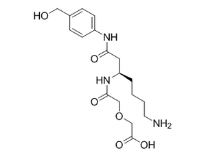 Ácido (R) -2- (2 - ((7-amino-1 - ((4- (hidroximetil) fenil) amino) -1-oxoheptan-3-il) amino) -2-oxoetoxi) acético